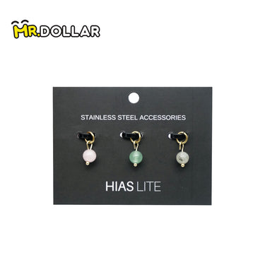 [Limited Edition] HIAS JEWELLERY 3-Piece Interchangeable Gold Pendant with Natural Stone Mix