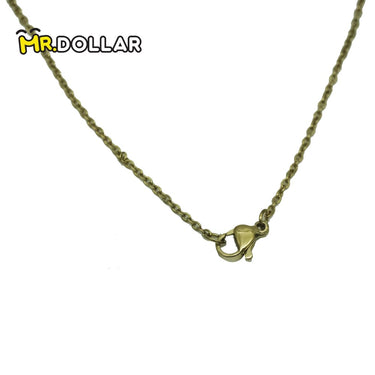 HIAS JEWELLERY Gold Necklace with Black Lava Natural Diffuser Stone - Hexagon