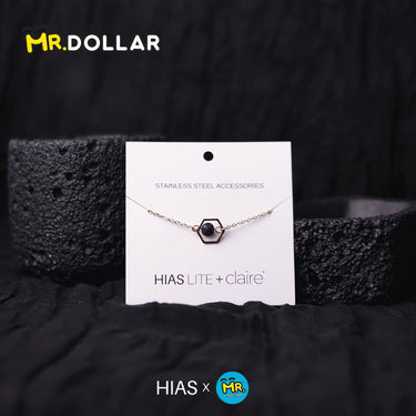 HIAS JEWELLERY Gold Bracelet with Black Lava Natural Diffuser Stone