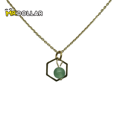 HIAS JEWELLERY Gold Necklace with Coloured Stones (Green/White/Red)