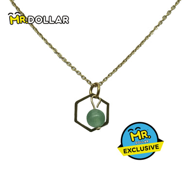 HIAS JEWELLERY Gold Necklace with Coloured Stones (Green/White/Red)