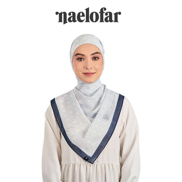 NAELOFAR Mono Cotton Chiffon Square in  Hijab Bawal (45inch)