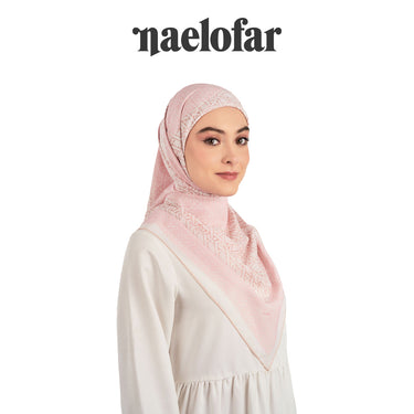 NAELOFAR Mono Cotton Chiffon Square in  Hijab Bawal (45inch)
