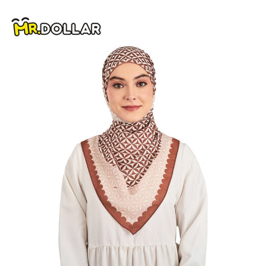 NAELOFAR Clover Cotton Chiffon Square In Hijab Bawal (45inch)