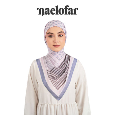 NAELOFAR Geo Cotton Chiffon Square In Hijab Bawal (45inch)