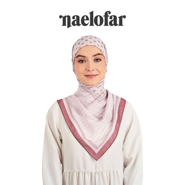 NAELOFAR Geo Cotton Chiffon Square In Hijab Bawal (45inch)