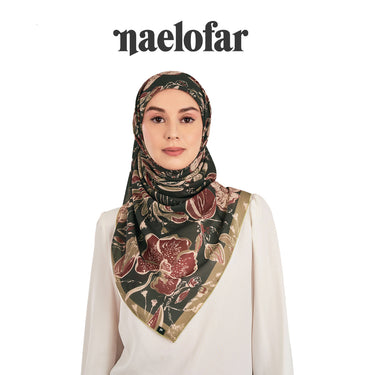 NAELOFAR Petal Cotton Chiffon Square In Hijab Bawal (45inch)
