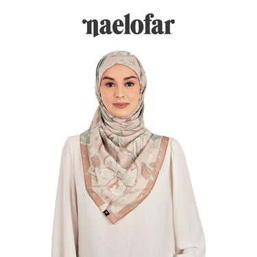 NAELOFAR Petal Cotton Chiffon Square In Hijab Bawal (45inch)