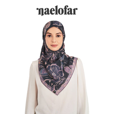 NAELOFAR Petal Cotton Chiffon Square In Hijab Bawal (45inch)