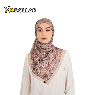 NAELOFAR Floral Cotton Chiffon Square In Hijab Bawal (45inch)