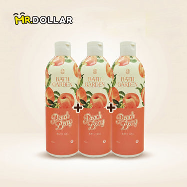 [LIMITED EDITION] NEW BATH GARDEN Softening & Brightening Bath Gel Body Wash (300ml) Peach Berry