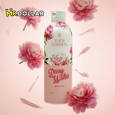 [LIMITED EDITION] NEW BATH GARDEN Softening & Brightening Bath Gel Body Wash (300ml) Peony Wishes