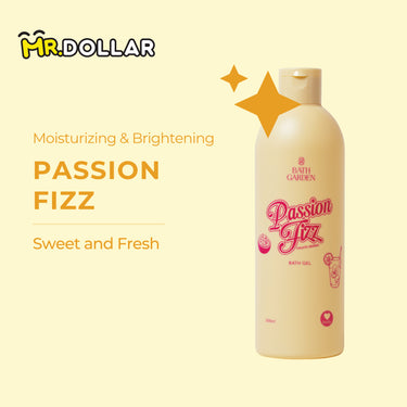 [LIMITED EDITION] NEW BATH GARDEN Softening & Brightening Bath Gel Body Wash (300ml) Passion Fizz