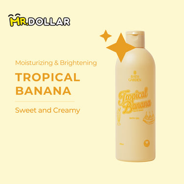 [LIMITED EDITION] NEW BATH GARDEN Softening & Brightening Bath Gel Body Wash (300ml) Tropical Banana