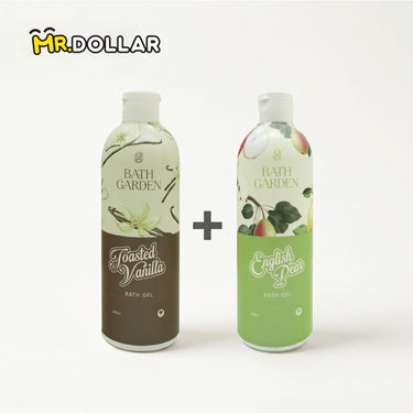[BUNDLE] BATH GARDEN Bath Gel Body Wash (300ml) Toasted Vanilla + English Pear