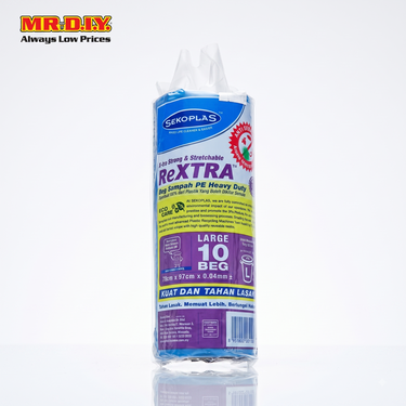 SEKOPLAS ReXTRA HDPE Garbage Bag L Size (10pcs)