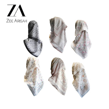 ZA ZOE ARISAH Printed Square Hijab ( Bidang 45 inch)