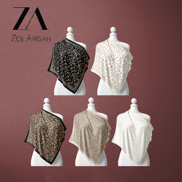 ZA ZOE ARISAH Printed Square Hijab ( Bidang 45 inch)