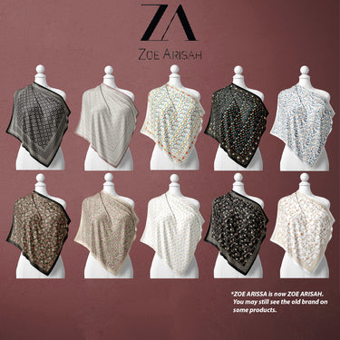 ZA ZOE ARISAH Printed Square Hijab ( Bidang 45 inch)