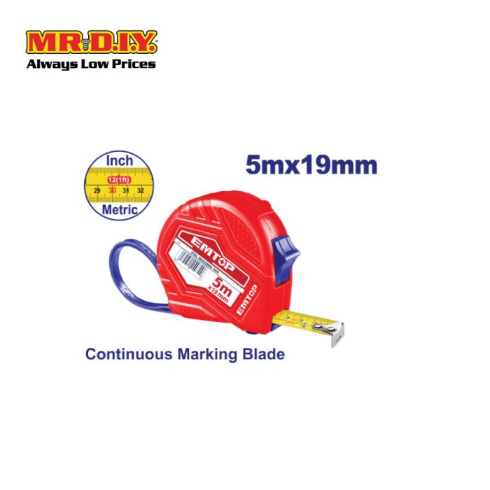 [PRE-ORDER] EMTOP Steel measuring tape 5m - EMTP15101 | MR.DIY