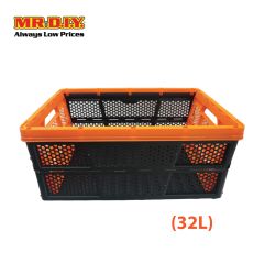 TACTIX Collapsible Knock Down Basket Crate Plastic Storage Organizer 320232 (32L) (50.5 x 33.5 x 22cm)
