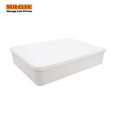 (MR.DIY) Plastic Storage Organizer Stackable Flat Box With Lid (18.5 x 26.5 x 8.5cm)