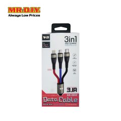 WB 3 in 1 Multi-Port USB Fast Charging Data Cable WB-B802 3.1A (1.2M)