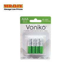 VONIKO Rechargeable Ni-MH Battery HR03 1.2V AAA 800mAh (4pcs)