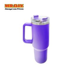 (MR. DIY) Stainless Steel Mug Thermos Flask with Straw (1200ml) -  PURPLE - Color Series