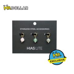 [Limited Edition] HIAS JEWELLERY 3-Piece Interchangeable Gold Pendant with Natural Stone Mix