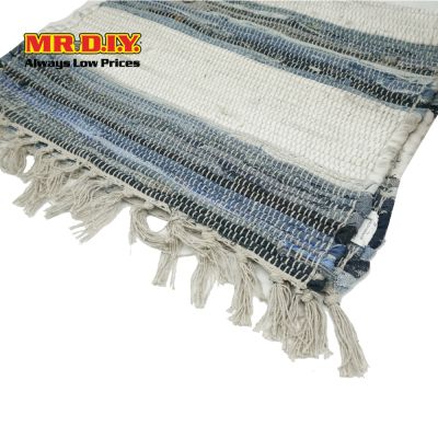 (MR.DIY) Denim-Style Indoor Outdoor Multicolor Chindi Rug (50cm x 80cm)