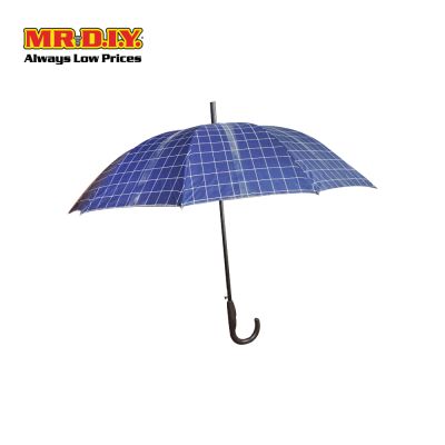 (MR.DIY) UV Umbrella Long Handle Automatic Open Grid Pattern (80.3 x 100cm)
