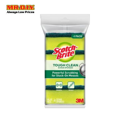 SCOTCH BRITE Kitchen Tough Cleaning Dual-Sided Scouring Sponge (4pcs)